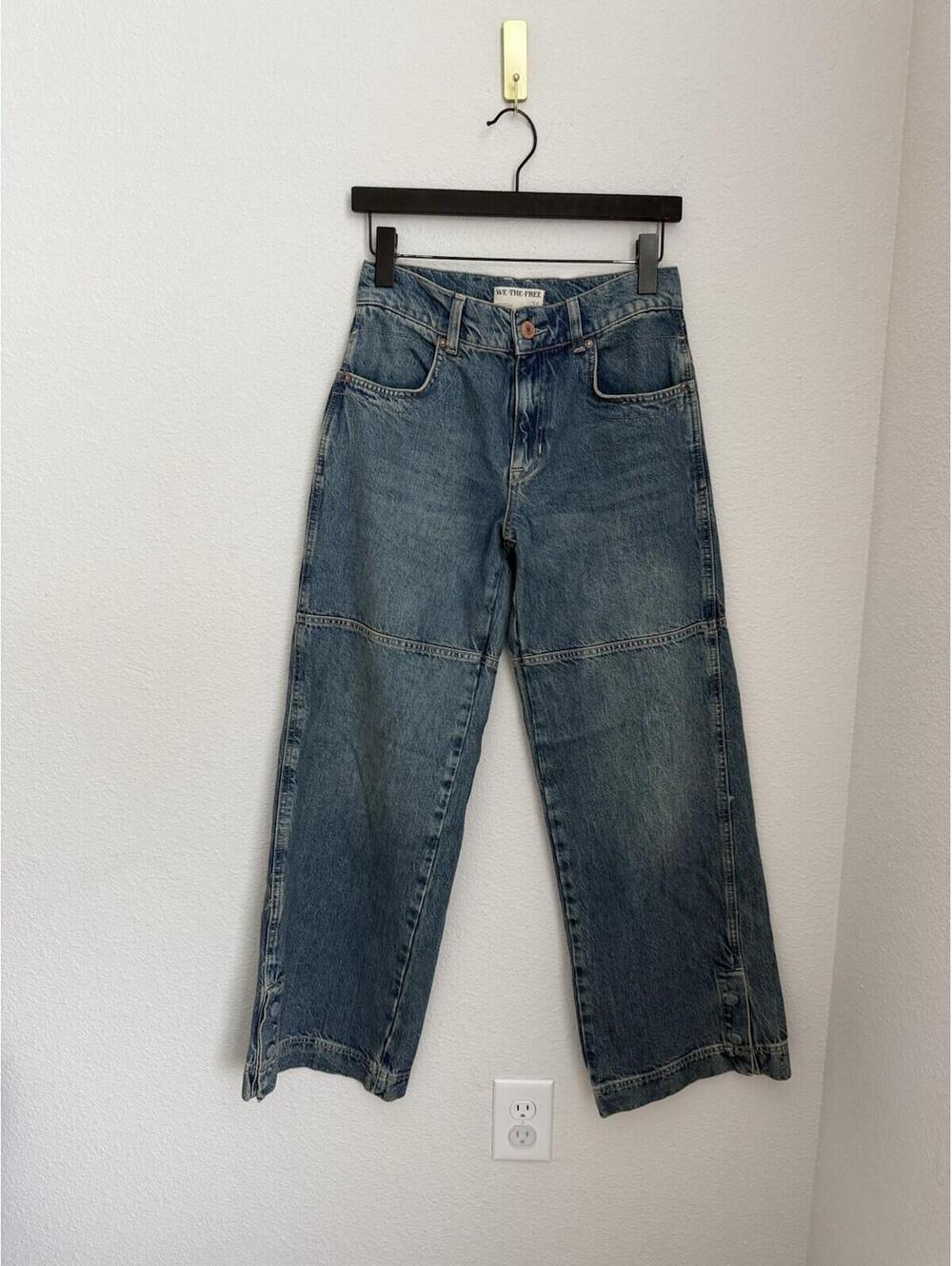 We The Free Free People Women's Benji Wide Leg Jeans Relaxed Fit Sz 26 Slouchy - Picture 3 of 9